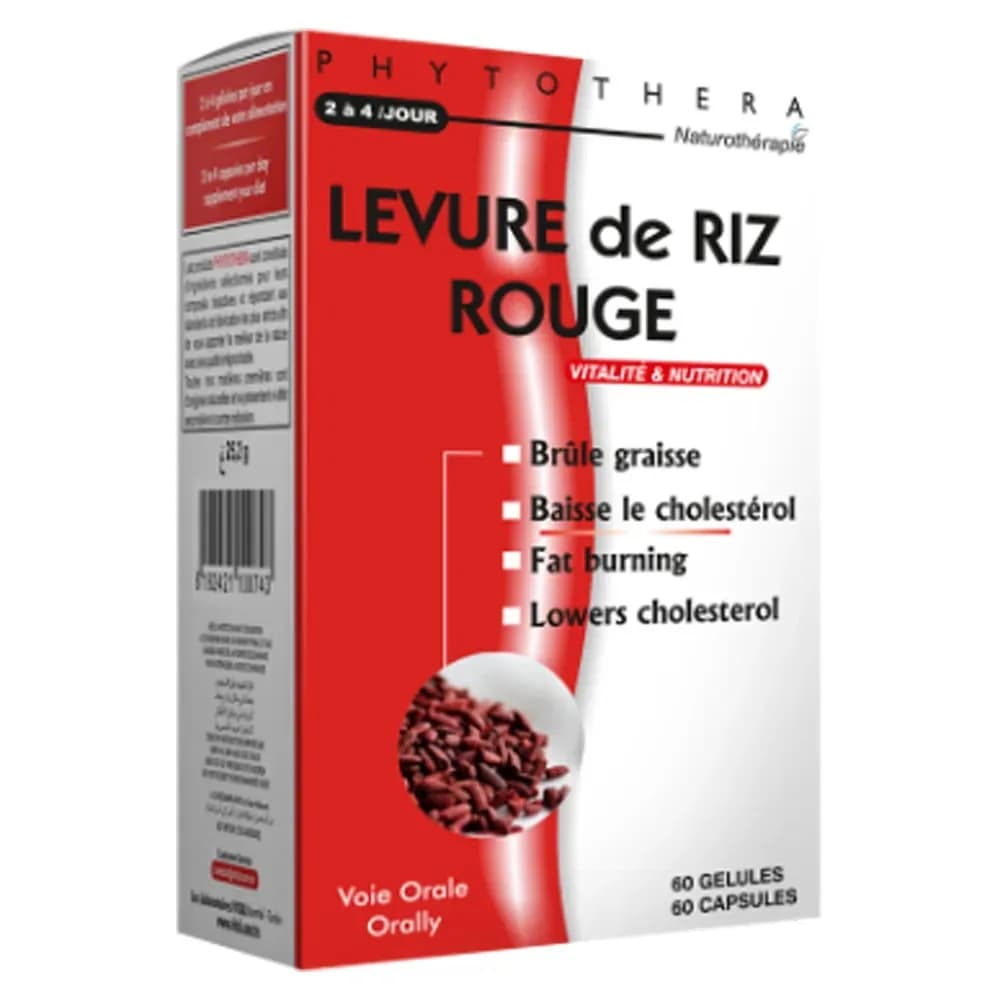 Phytothera Levure de Riz Rouge 60 Gélules