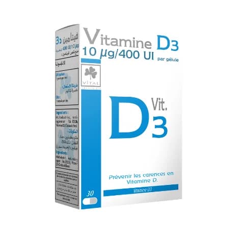 Vital Vitamine D3 30 Gelules