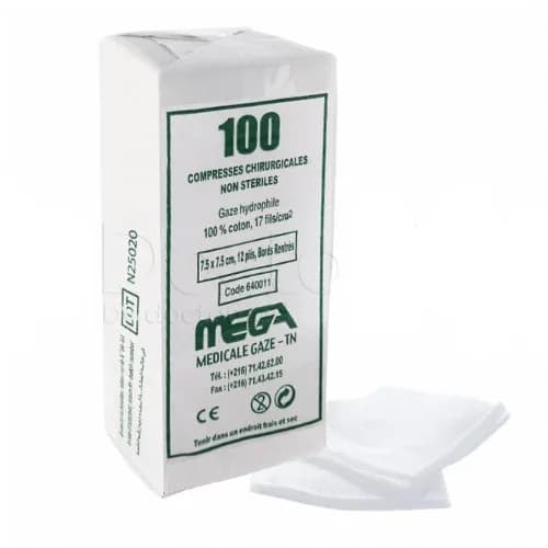 Compresses Non Stériles 7.5 X 7.5 cm Pack de 100