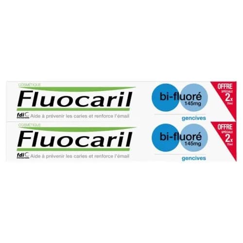Fluocaril Dentifrice Bi-Fluore Gencives 145 mg Lot de 2 X 75 ml