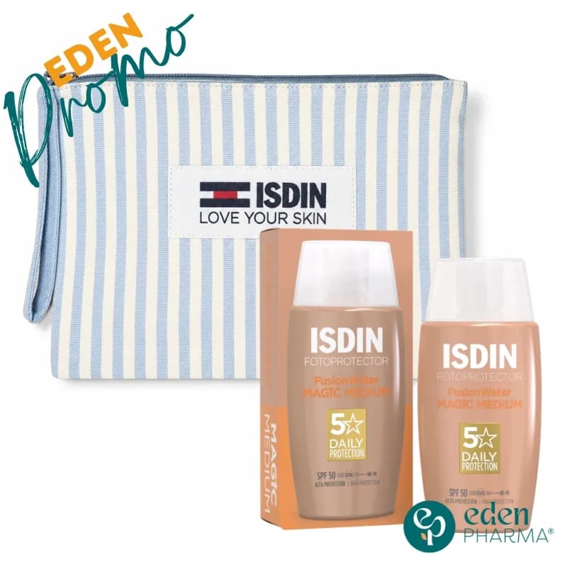 ISDIN Fusion Water Ecran Solaire Teintee Medium SPF50+ 50 ml + TROUSSE OFFERTE