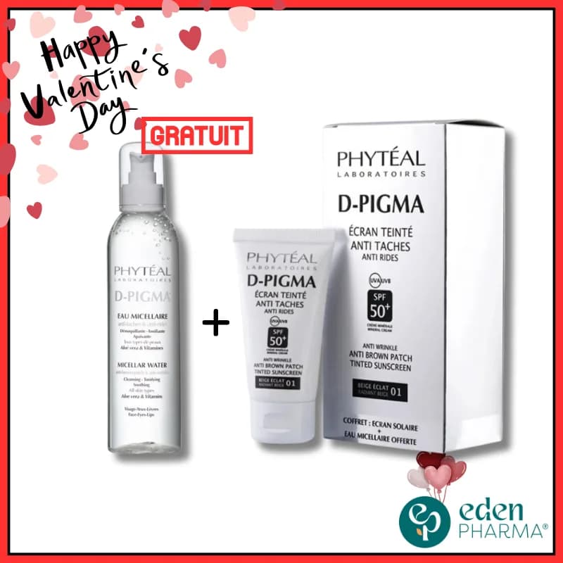 Phyteal Dpigma Ecran Teinte Beige Eclat Spf50+eau Micellaire a L'Aloe Vera 150 ml (Offerte)