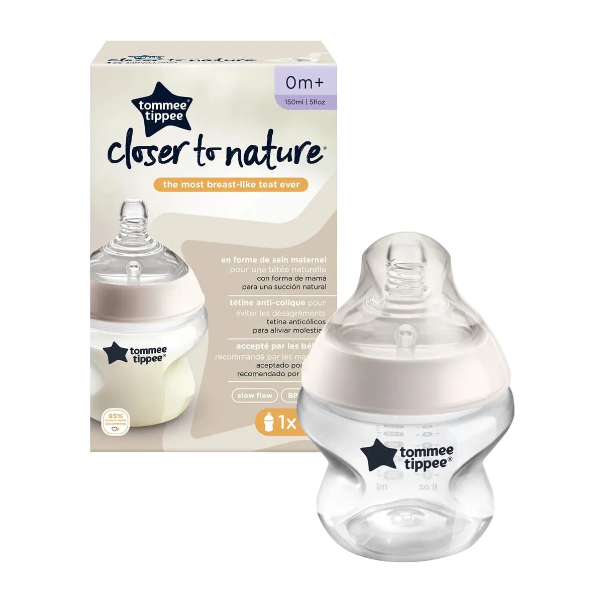 Tommee Tippee Closer To Nature Biberon Blanc 0 m+ 150 ml
