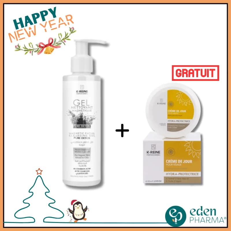 Vente Flash K-Reine Gel Nettoyant Pure Detox + Creme du Jour Gratuite