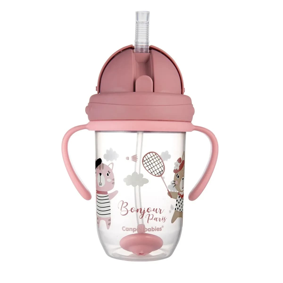 Canpol Babies Tasse Avec Paille Bonjour Paris Rouge 270 ml /Ref56/607
