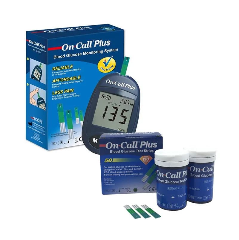 On Call Plus 75 Bandelettes + Appareil Gratuit + 10 Lancettes Gratuits