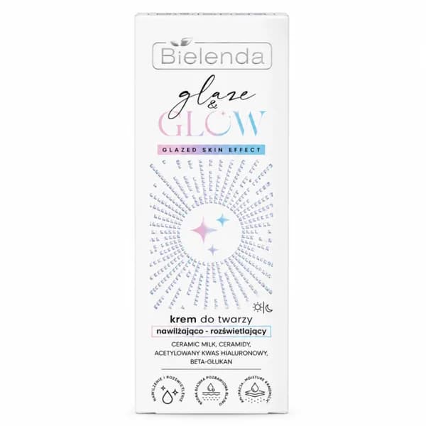 Bielenda Glaze & Glow Creme Hydratante Illuminatrice Effet Peau Glacee 50 ml
