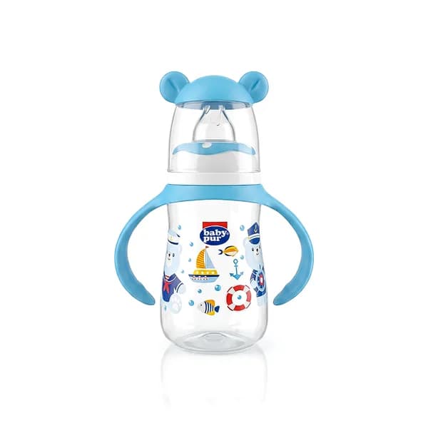 Baby Pur Biberon Funny en Plastique Avec Anses 125 ml Ref 72004