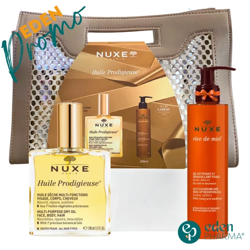 NUXE SAC HUILE PRODIGIEUSE 100ML + REVE DE MIEL GEL NETTOYANT ET DEMAQUILLANT 200ML (OFFERT)