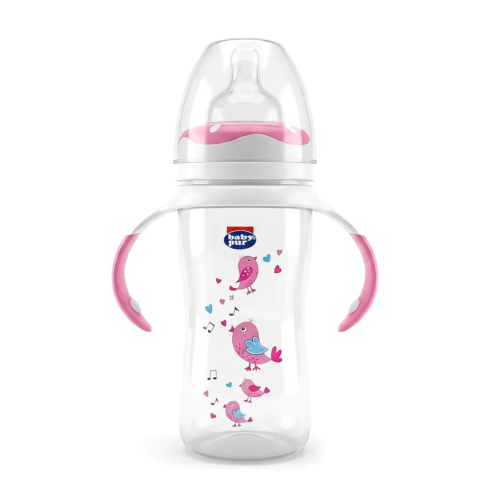 Baby Pur Biberon en Plastique Avec Anse Ergonomique Large Carre 250 ml Ref 72017