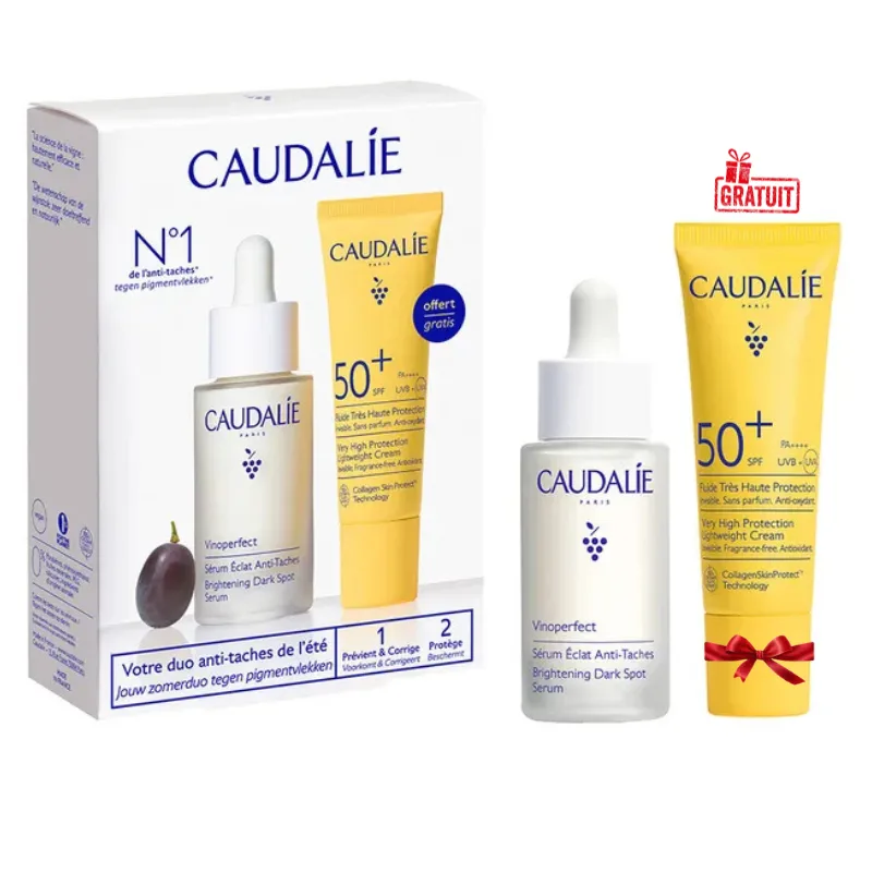 CAUDALIE COFFRET VINOPERFECT DUO ECLAT ANTI TACHES SERUM & FLUIDE SPF50+ (OFFERT)