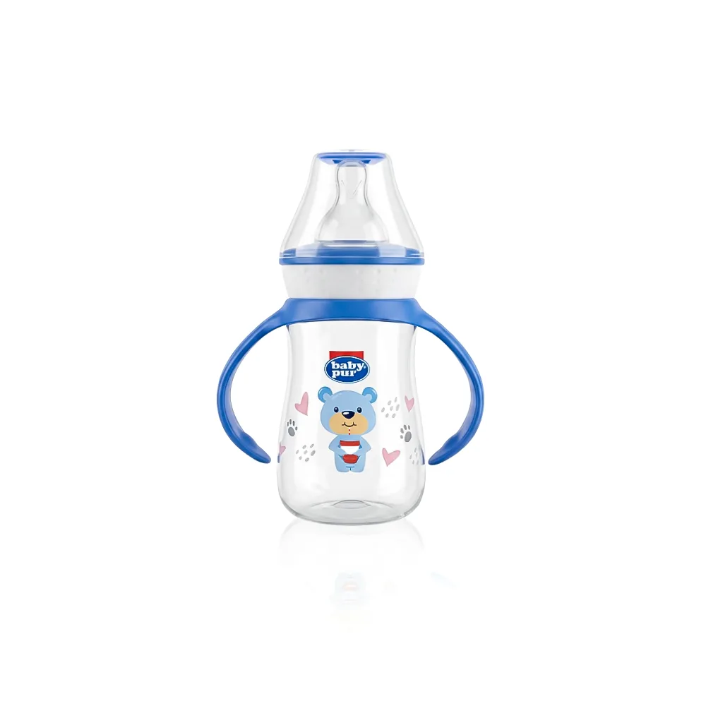 Baby Pur Biberon en Plastique Avec Anses Couvercle Torsade 125 ml 72008