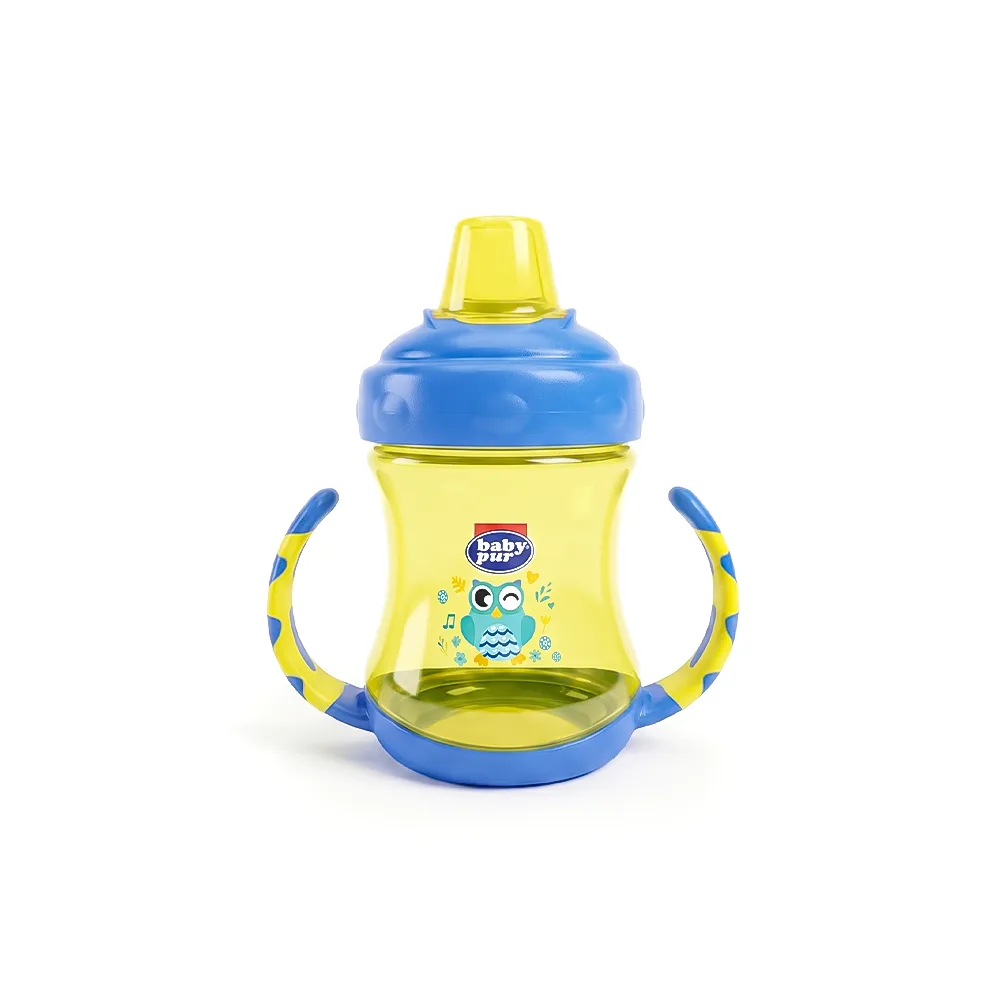 Baby Pur Tasse Anses Ascendantes Bec Souple et Couvercle Ref 78003
