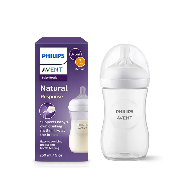 AVENT BIBERON NATURAL RESPONSE EN PLASTIQUE 260ML 3-6M SCY903/67