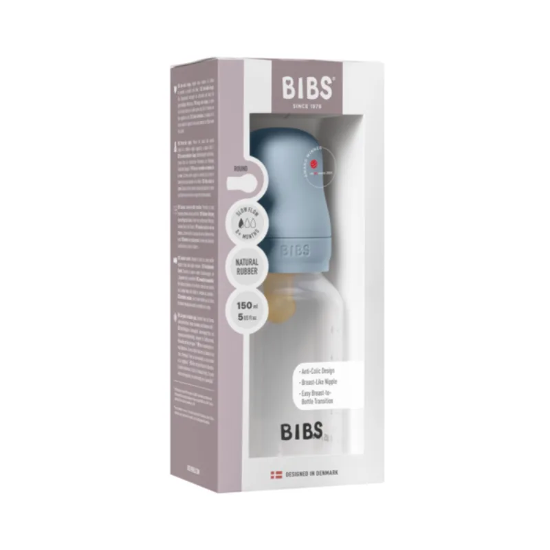 Bibs Biberon Bottle Latex Slow Flow Baby Blue 0m+ 150 ml
