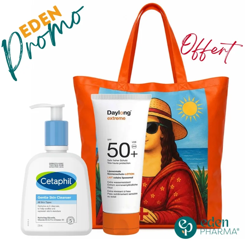 DAYLONG LOTION LIPOSOMAL 50ML + CETAPHIL GEL NETTOYANT PEAU SECHE 236ML + SAC OFFERT
